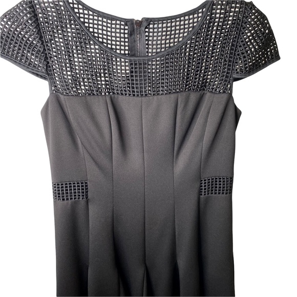 Betsey Johnson Yoke Black Mesh Fit Flare Cocktail Party Dress Size 6 - Picture 5 of 10